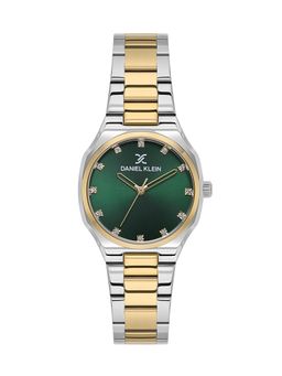 Daniel Klein - Dual-Tone IPS-IPG Dark Green Sunray Dial Stone Stainless Steel Watch DK.1.13916-5 (M)