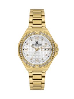 Daniel Klein - IPG Silver Embossed Dial Stone Stainless Steel Watch DK.1.13931-3 (M)