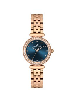 Daniel Klein - IP Pink Rose Gold Blue MOP Sunray Dial Stone Watch DK.1.13948-5 (M)