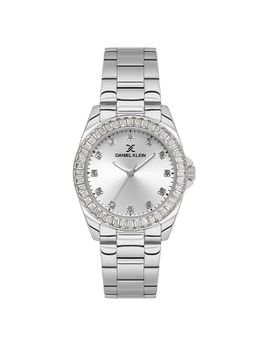 Daniel Klein - IPS Silver Sunray Dial Stone Watch DK.1.13950-1 (M)