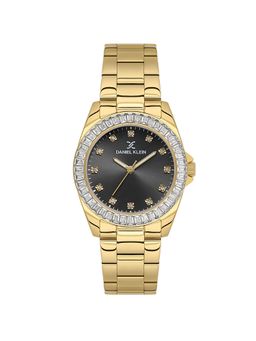 Daniel Klein - IPG Gunmetal Sunray Dial Stone Watch DK.1.13950-3 (M)