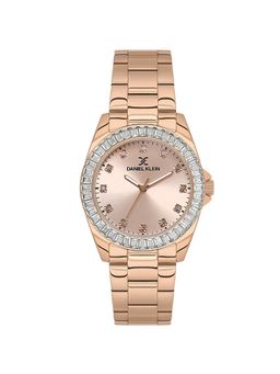 Daniel Klein - IP Pink Rose Gold Light Rose Gold Sunray Dial Stone Watch DK.1.13950-6 (M)