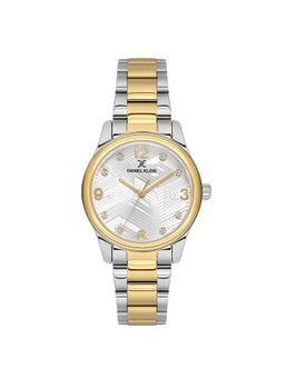 Daniel Klein - Dual-Tone IPS-IPG Silver Embossed Dial Stone Watch DK.1.13953-5 (M)