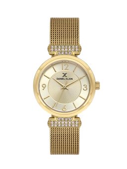 Daniel Klein - Champagne Emboss Dial Gold Mesh Watch Dk.1.13966-2 (M)