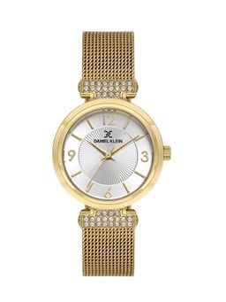 Daniel Klein - Silver Emboss Dial Gold Mesh Watch Dk.1.13966-3 (M)