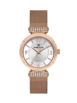 Daniel Klein - Silver Emboss Dial Rose Gold Mesh Watch Dk.1.13966-5 (M)