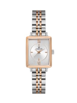 Daniel Klein - Rose Gold Silver Sunray Dial Stainless Steel Strap Watch Dk.1.14055-6 (M)
