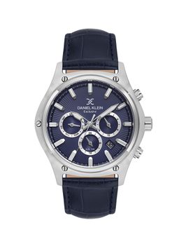Daniel Klein - Mens Dark Blue Dial Leather Strap Watch DK.1.14056-2 (M)