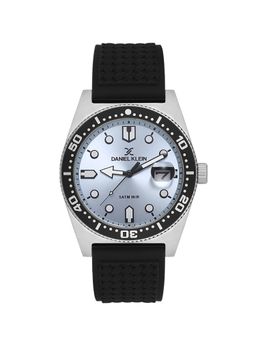 Daniel Klein - Black Silicone Strap Water Resistant Blue Dial Analog Watch DK.1.14058-5 (M)