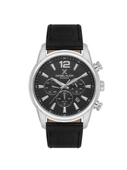 Daniel Klein - Mens Black Dial Black Leather Watch DK.1.14063-1 (M)
