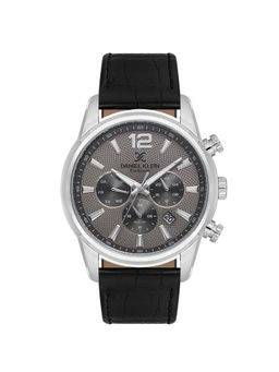 Daniel Klein - Mens Warm Grey Dial Black Leather Watch DK.1.14063-3 (M)