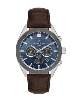 Daniel Klein - Mens Blue Dial Dark Brown Leather Watch DK.1.14065-5 (M)