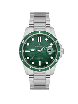 Daniel Klein - Stainless Steel Strap Water Resistant Green Dial Analog Watch DK.1.14066-3 (M)