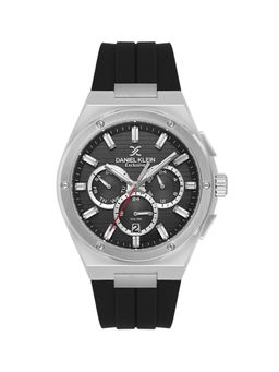Daniel Klein - Mens Black Dial Gun Black Silicone Watch DK.1.14072-2 (M)
