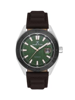 Daniel Klein - Dual-Tone IPS-IP Black Dark Brown Emboss Dial Leather Watch DK.1.14077-3 (M)