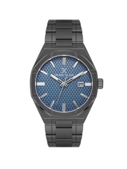 Daniel Klein - Mens Blue Dial Gunmetal Stainless Steel Watch DK.1.14081-5 (M)