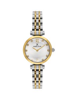 Daniel Klein - Dual-Tone IPS-IPG Silver Embossed Dial Stone Watch DK.1.14094-3 (M)