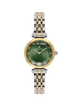 Daniel Klein - Dual-Tone IPS-IPG Dark Green Embossed Dial Stone Watch DK.1.14094-4 (M)
