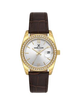 Daniel Klein - IPG Silver Dark Brown Sunray Dial Leather Watch DK.6.14030-3 (M)