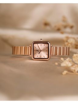 Sylvi - TIMEORA Rose Gold Square Sial Luxury Stainless Steel Watch (M)