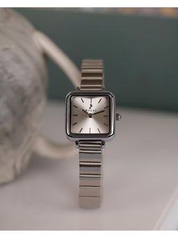 Sylvi - TIMEORA Silver Square Sial Luxury Stainless Steel Watch (M)