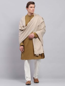 Monte Carlo - Mens Beige Solid Shawl