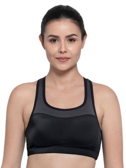 Amante - Energize Solid High Impact Non Padded Non Wired Full Coverage Sports Bra-Black