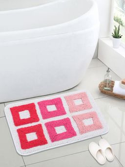 Saral Home - Cotton Anti-Slip Bathmat (Pink, 40 x 60 cm)