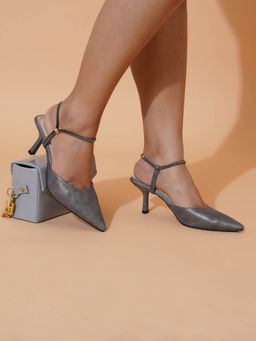 Sherrif Shoes - Women Pu Backstrap Fashion Party Black Heels