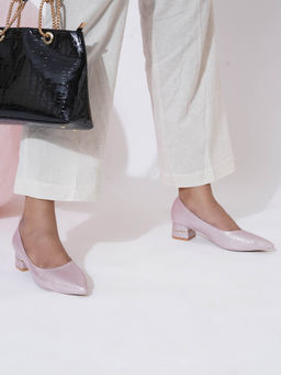 Sherrif Shoes - Women Pu Closed Back Fashion Party Pink Heels