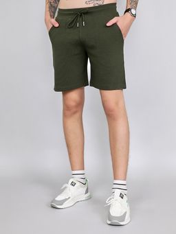 Rock.it - Men Olive Regular Fit Textured Shorts