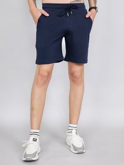 Rock.it - Men Navy Blue Regular Fit Textured Shorts