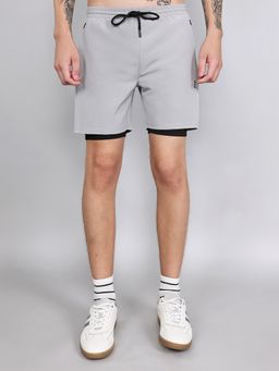 Rock.it - Men Grey Regular Fit Solid Shorts