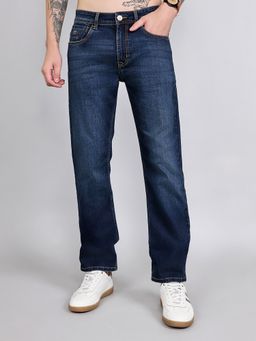 Monte Carlo - Men Solid Blue Straight Fit Jeans