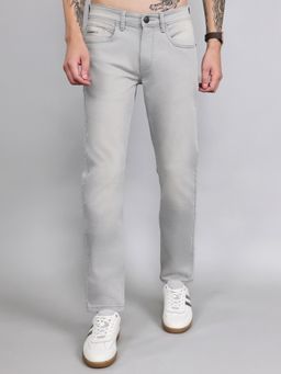 Monte Carlo - Men Solid Grey Straight Fit Jeans