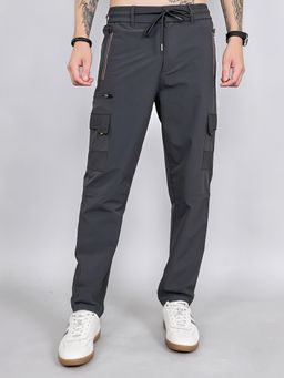 Monte Carlo - Men Grey Regular Fit Solid Cargo