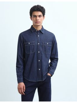Flying Machine - Blue Solid Slim Fit Shirt