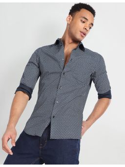 Flying Machine - Blue Floral Print Slim Fit Shirt