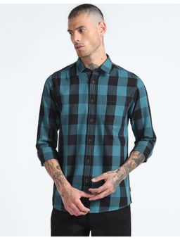 Flying Machine - Blue Cotton Twill Shirt