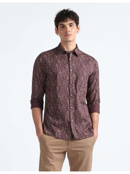 Flying Machine - Brown Twill Cotton Shirt