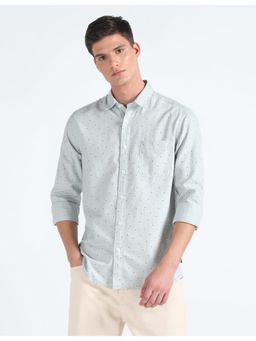 Flying Machine - Blue Printed Cotton Shirt