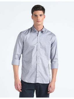 Flying Machine - Blue Printed Twill Shirt