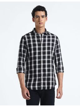 Flying Machine - Black Tartan Check Slim Shirt