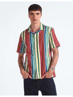 Flying Machine - Multi-Color Vertical Stripe Pure Cotton Shirt