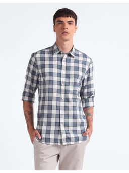 Flying Machine - Navy Blue Buffalo Check Slim Fit Shirt