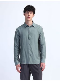 Flying Machine - Grey Solid Regular Fit Shirt