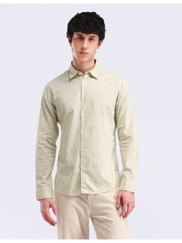Flying Machine - Beige Slim Fit All-Over Printed Shirt