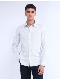 Flying Machine - White Regular All-Over Printed Shirt