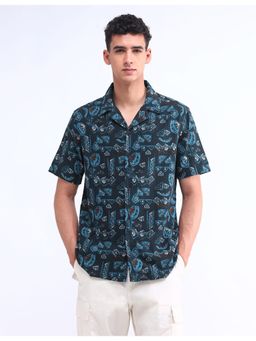 Flying Machine - Blue Regular Fit Seersucker Shirt