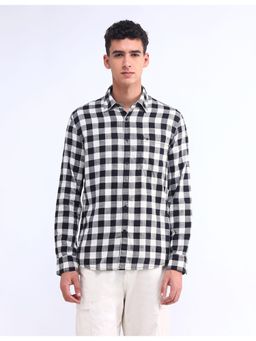 Flying Machine - Black Regular Fit Twill Shirt